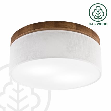 Brilagi - LED Stropna svetilka BELLADONNA 2xE27/15W/230V pr. 40 cm bela/hrast češnja