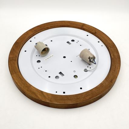 Brilagi - LED Stropna svetilka BELLADONNA 2xE27/15W/230V pr. 40 cm bela/hrast češnja