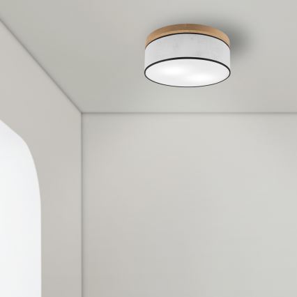 Brilagi - LED Stropna svetilka BELLADONNA 2xE27/15W/230V pr. 40 cm bela/hrast