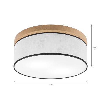 Brilagi - LED Stropna svetilka BELLADONNA 2xE27/15W/230V pr. 40 cm bela/hrast