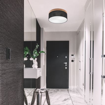 Brilagi - LED Stropna svetilka BELLADONNA 2xE27/15W/230V pr. 40 cm črna/hrast