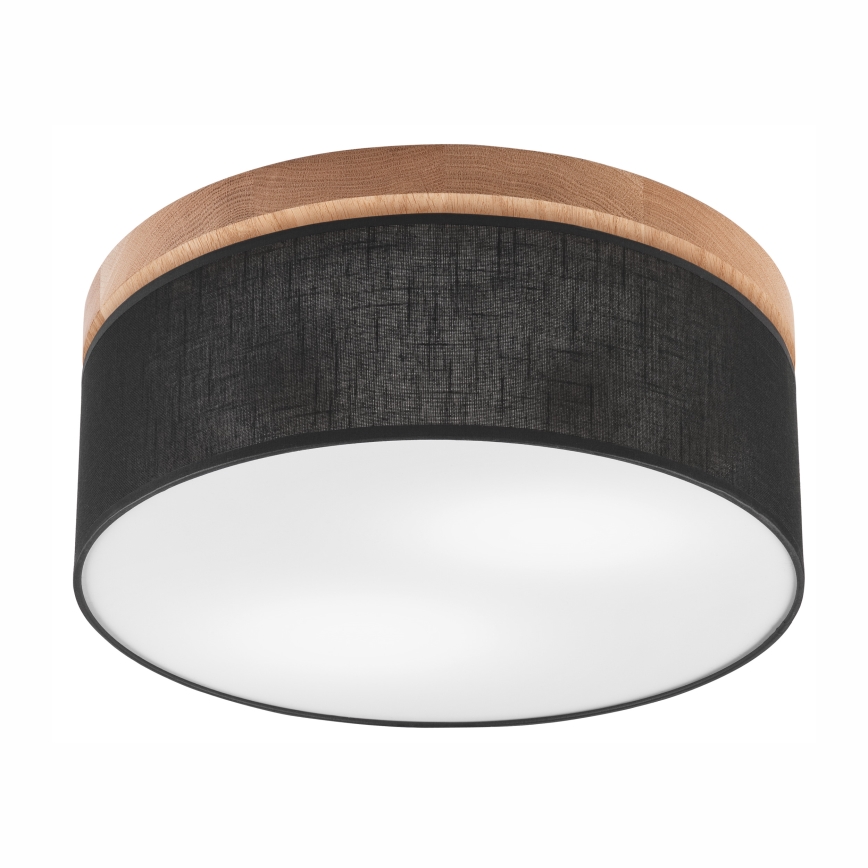 Brilagi - LED Stropna svetilka BELLADONNA 2xE27/15W/230V pr. 40 cm črna/hrast