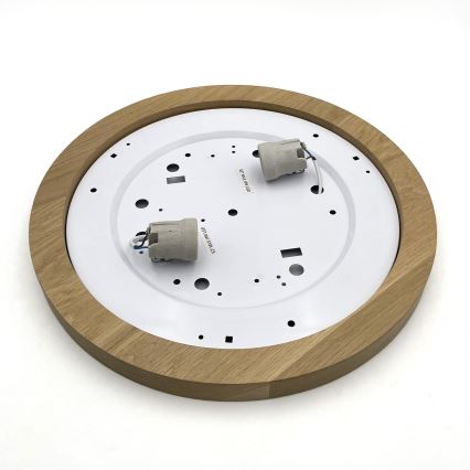 Brilagi - LED Stropna svetilka BELLADONNA 2xE27/15W/230V pr. 40 cm krem barva/hrast