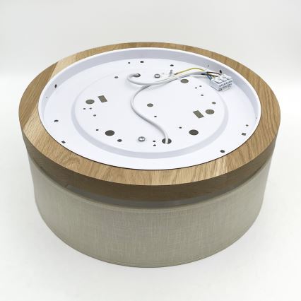 Brilagi - LED Stropna svetilka BELLADONNA 2xE27/15W/230V pr. 40 cm krem barva/hrast