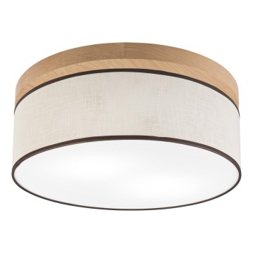 Brilagi - LED Stropna svetilka BELLADONNA 2xE27/15W/230V pr. 40 cm krem barva/hrast