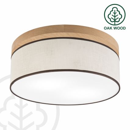 Brilagi - LED Stropna svetilka BELLADONNA 2xE27/15W/230V pr. 40 cm krem barva/hrast