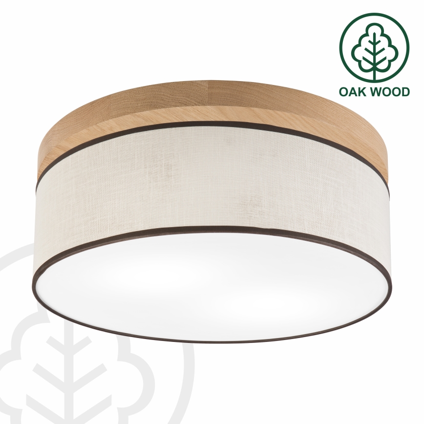 Brilagi - LED Stropna svetilka BELLADONNA 2xE27/15W/230V pr. 40 cm krem barva/hrast