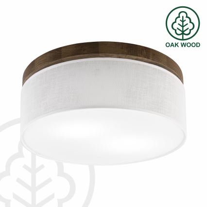 BRILAGI - LED stropna svetilka BELLADONNA 2xE27/15W/230V Ø 40 cm bela/hrast oreh