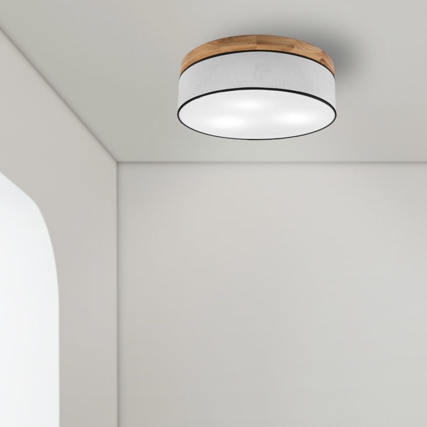 Brilagi - LED Stropna svetilka BELLADONNA 3xE27/15W/230V pr. 50 cm bela/hrast