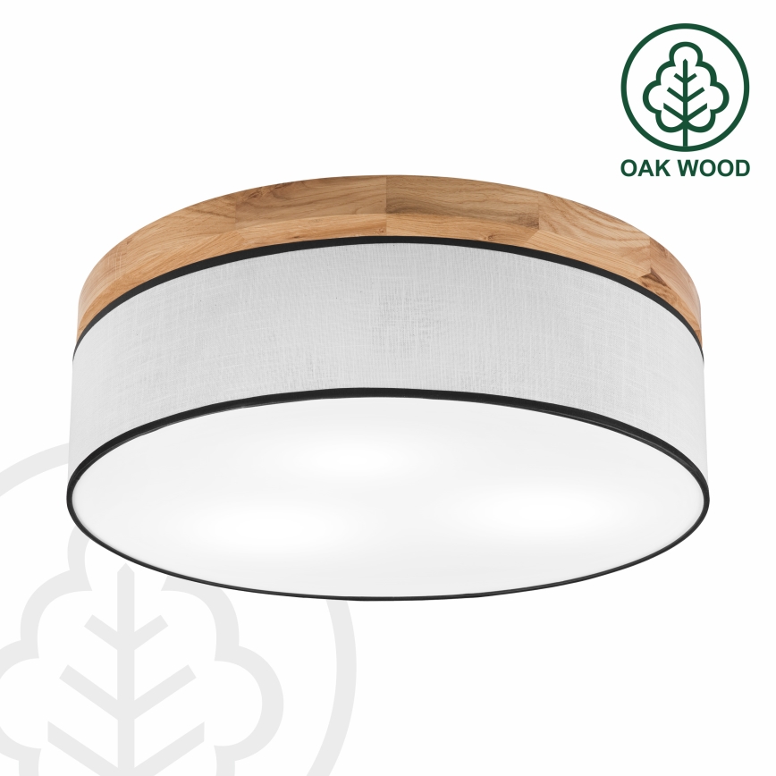 Brilagi - LED Stropna svetilka BELLADONNA 3xE27/15W/230V pr. 50 cm bela/hrast