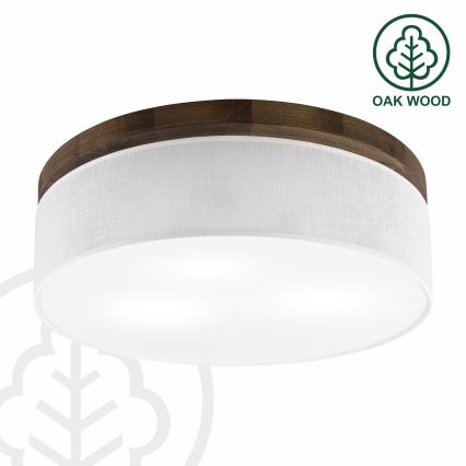 Brilagi - LED Stropna svetilka BELLADONNA 3xE27/15W/230V pr. 50 cm bela/hrast oreh