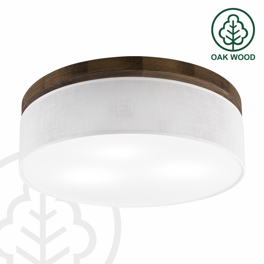Brilagi - LED Stropna svetilka BELLADONNA 3xE27/15W/230V pr. 50 cm bela/hrast oreh