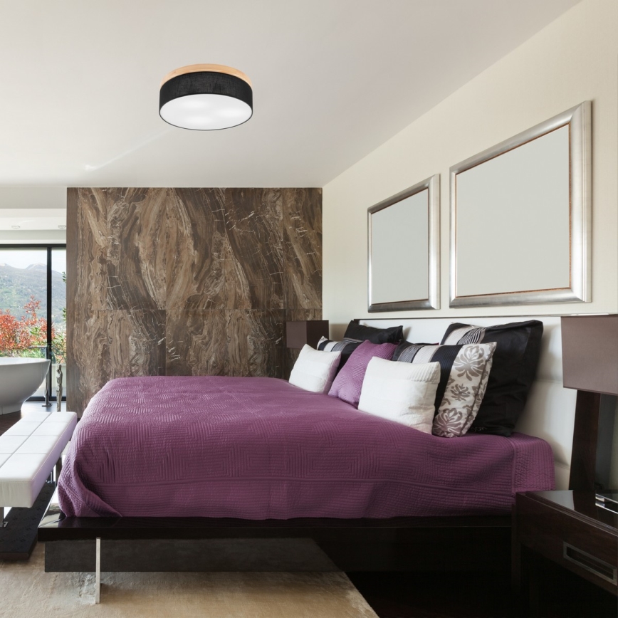 Brilagi - LED Stropna svetilka BELLADONNA 3xE27/15W/230V pr. 50 cm črna/bor