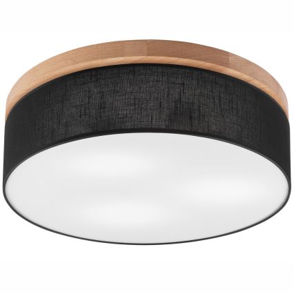 Brilagi - LED Stropna svetilka BELLADONNA 3xE27/15W/230V pr. 50 cm črna/hrast