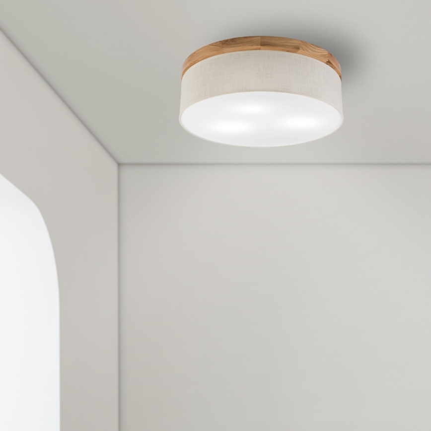 Brilagi - LED Stropna svetilka BELLADONNA 3xE27/15W/230V pr. 50 cm krem barva/hrast