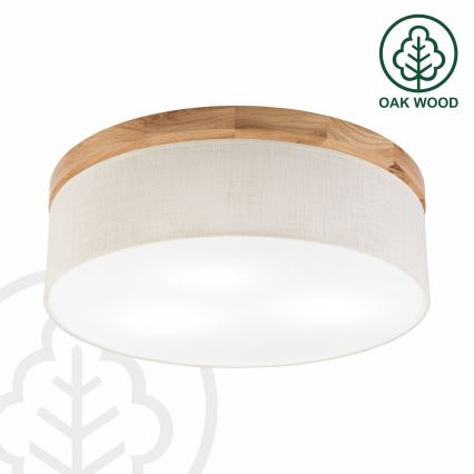Brilagi - LED Stropna svetilka BELLADONNA 3xE27/15W/230V pr. 50 cm krem barva/hrast