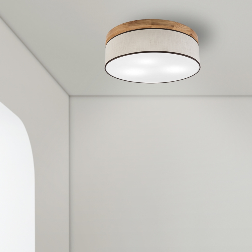Brilagi - LED Stropna svetilka BELLADONNA 3xE27/15W/230V pr. 50 cm krem barva/hrast