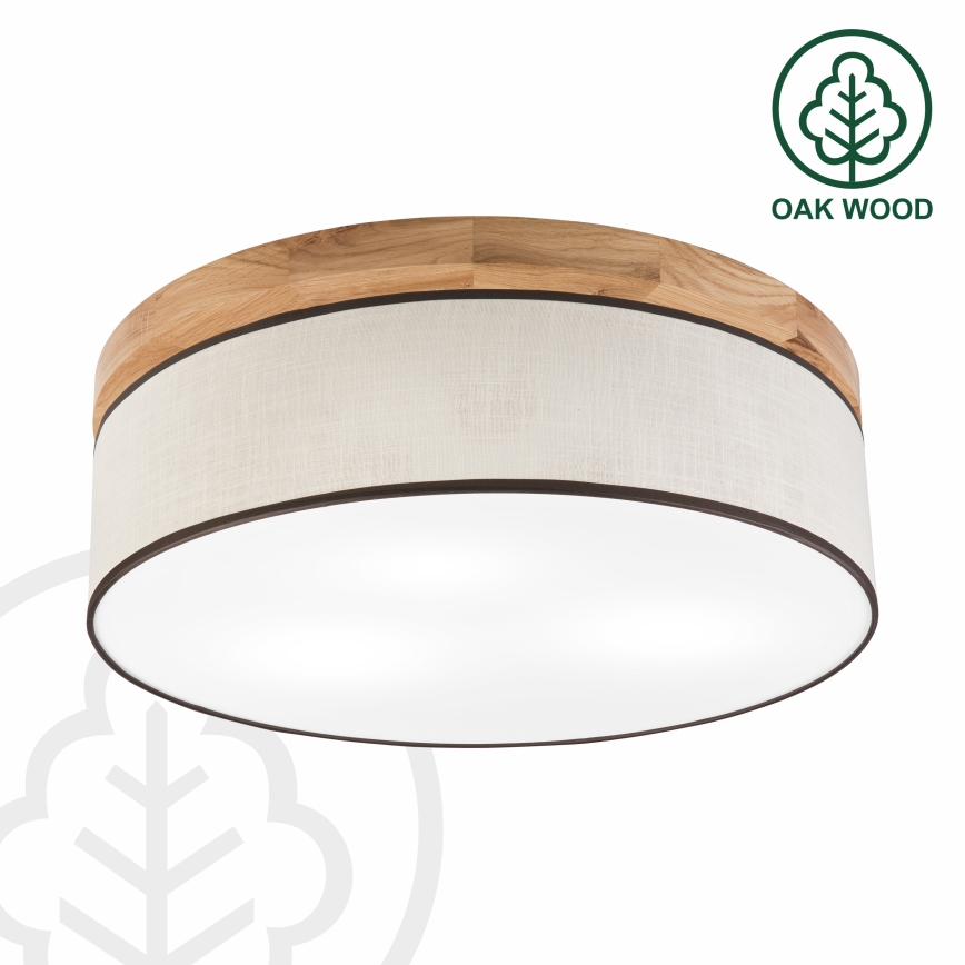 Brilagi - LED Stropna svetilka BELLADONNA 3xE27/15W/230V pr. 50 cm krem barva/hrast