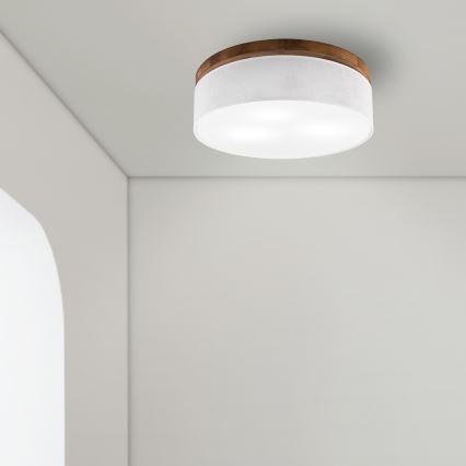 BRILAGI - LED Stropna svetilka BELLADONNA 3xE27/15W/230V Ø 50 cm bela/hrast-češnja