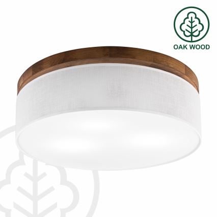 BRILAGI - LED Stropna svetilka BELLADONNA 3xE27/15W/230V Ø 50 cm bela/hrast-češnja