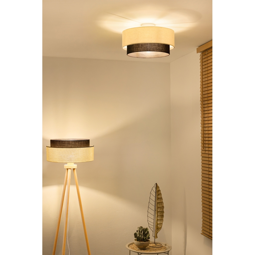 Brilagi - LED stropna svetilka BOHO STYLE 1xE27/15W/230V, premer 40 cm, kremna/rjava