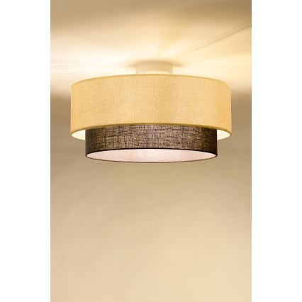 Brilagi - LED stropna svetilka BOHO STYLE 1xE27/15W/230V, premer 40 cm, kremna/rjava