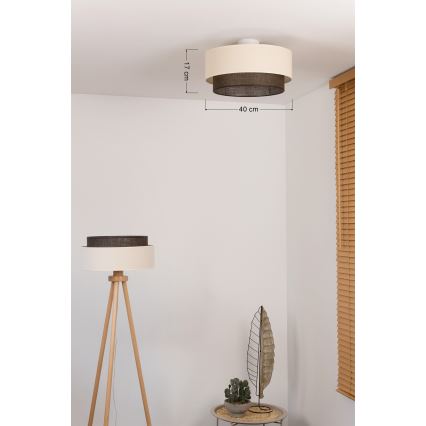 Brilagi - LED stropna svetilka BOHO STYLE 1xE27/15W/230V, premer 40 cm, kremna/rjava