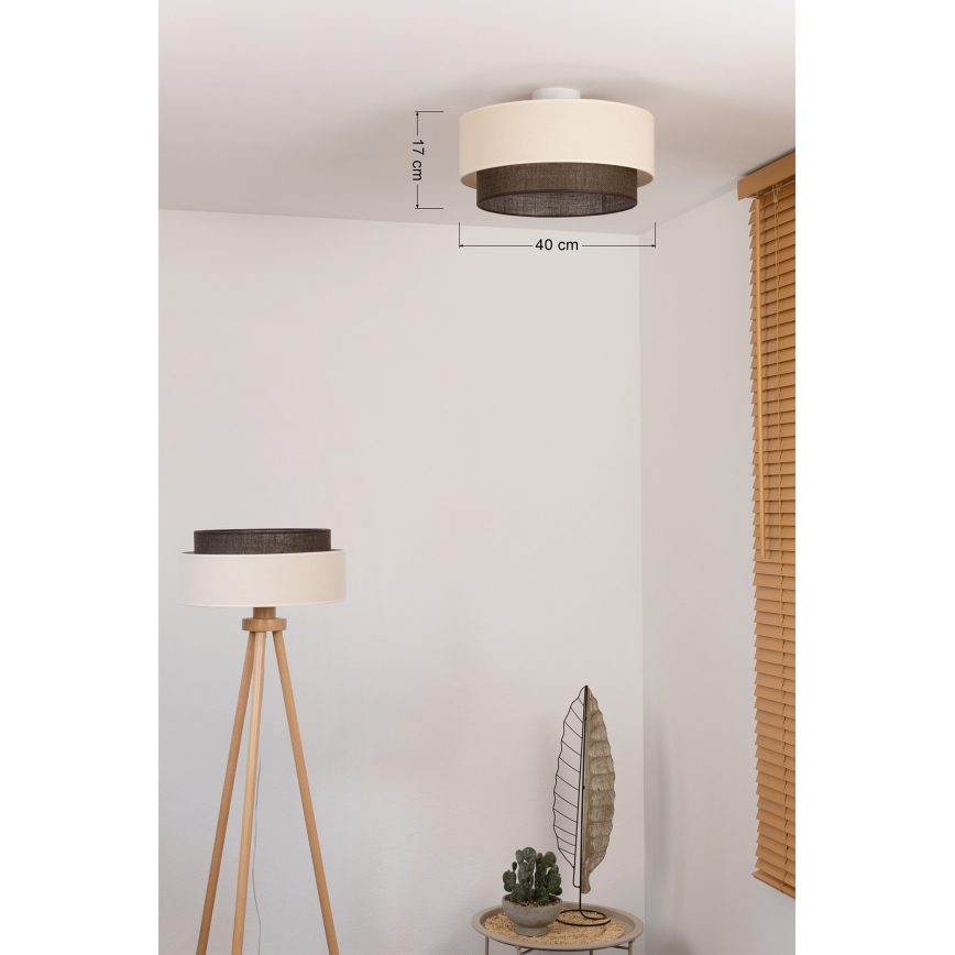 Brilagi - LED stropna svetilka BOHO STYLE 1xE27/15W/230V, premer 40 cm, kremna/rjava