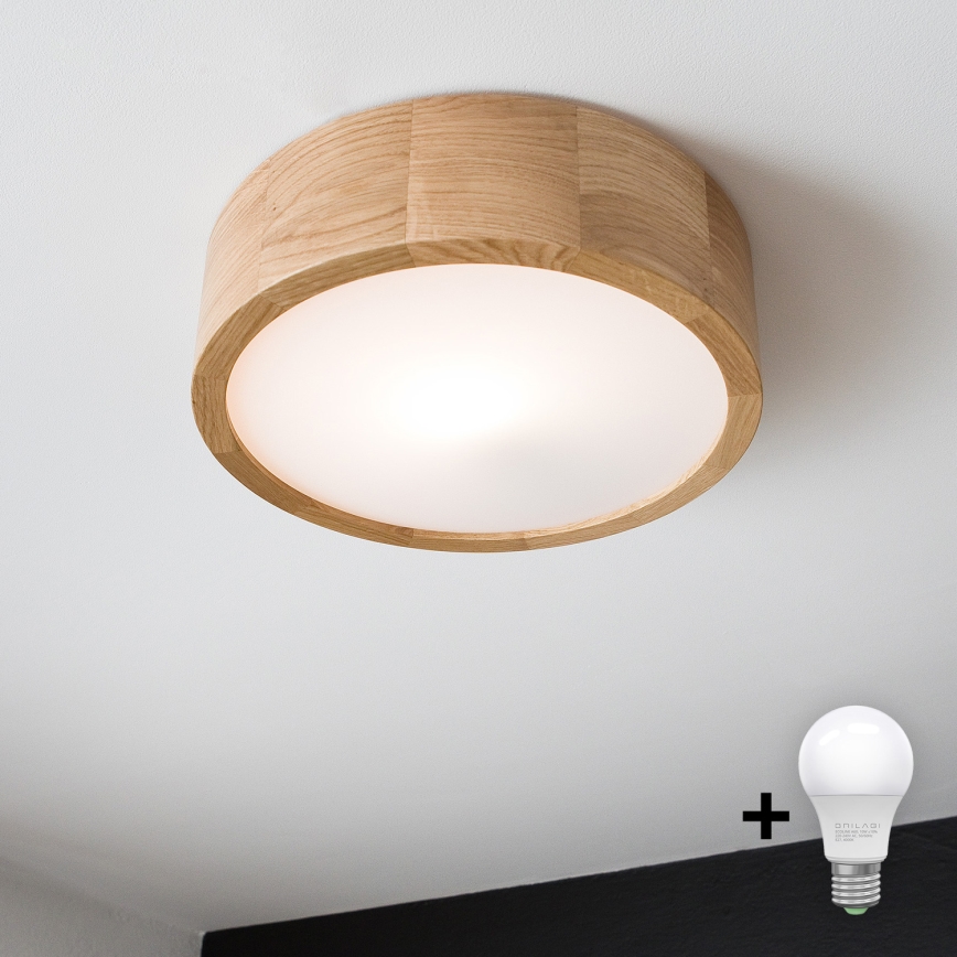 Brilagi - LED Stropna svetilka CARVALHO 1xE27/60W/230V hrast pr. 27,5 cm