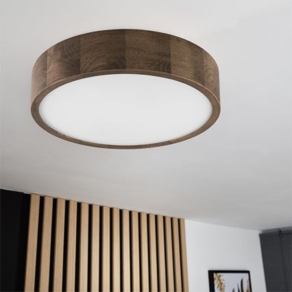 Brilagi - LED stropna svetilka CARVALHO 2xE27/15W/230V hrast/oreh premer 37 cm