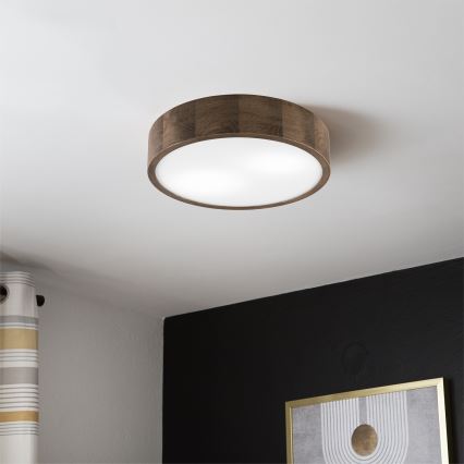 Brilagi - LED stropna svetilka CARVALHO 2xE27/15W/230V hrast/oreh premer 37 cm
