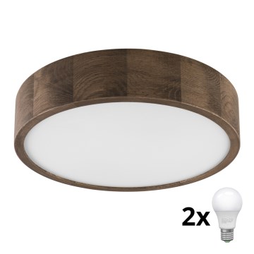 Brilagi - LED Stropna svetilka CARVALHO 2xE27/60W/230V hrast oreh pr. 37 cm