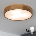 BRILAGI - LED stropna svetilka CARVALHO 3xE27/15W/230V hrast premer 47,5 cm