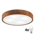 Brilagi - LED stropna svetilka CARVALHO 4xE27/60W/230V hrast češnja premer 57,5 cm