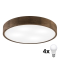 Brilagi - LED Stropna svetilka CARVALHO 4xE27/60W/230V hrast oreh pr. 57,5 cm