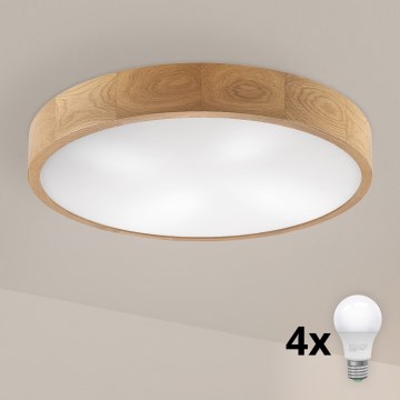 Brilagi - LED stropna svetilka CARVALHO 4xE27/60W/230V hrast premer 57,5 cm