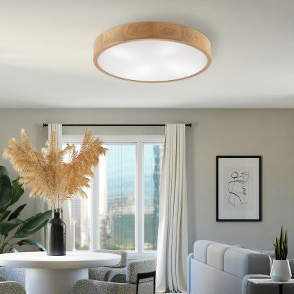 Brilagi - LED Stropna svetilka CARVALHO 4xE27/60W/230V hrast ø 57,5 cm