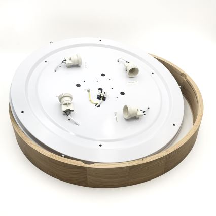 Brilagi - LED Stropna svetilka CARVALHO 4xE27/60W/230V hrast ø 57,5 cm