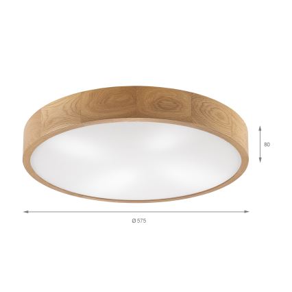 Brilagi - LED Stropna svetilka CARVALHO 4xE27/60W/230V hrast ø 57,5 cm