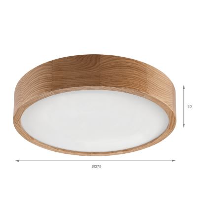 Brilagi - LED stropna svetilka CARVALHO LED/36W/230V, hrast, premer 37,5 cm