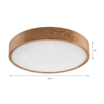 Brilagi - LED stropna svetilka CARVALHO LED/36W/230V hrast, premer 47,5 cm