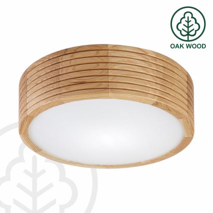 Brilagi - LED stropna svetilka CARVALHO MODERN 1xE27/60W/230V, premer 27,5 cm, hrast