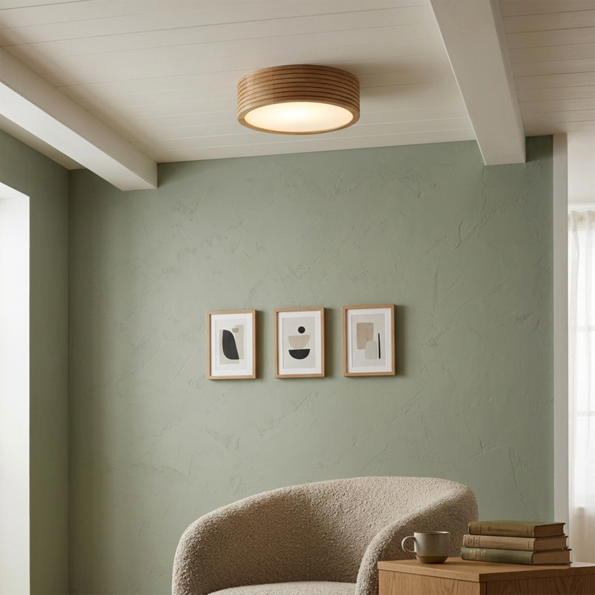 Brilagi - LED stropna svetilka CARVALHO MODERN 1xE27/60W/230V, premer 27,5 cm, hrast