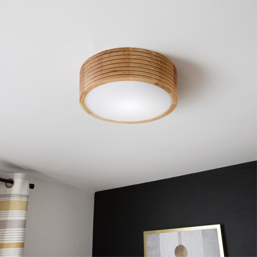Brilagi - LED stropna svetilka CARVALHO MODERN 1xE27/60W/230V, premer 27,5 cm, hrast