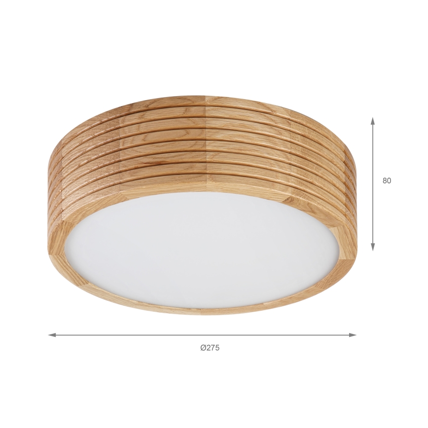 Brilagi - LED stropna svetilka CARVALHO MODERN 1xE27/60W/230V, premer 27,5 cm, hrast