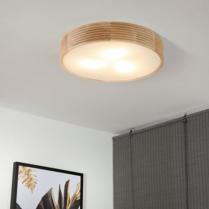 Brilagi - LED stropna svetilka CARVALHO MODERN 3xE27/60W/230V premer 47,5 cm hrast