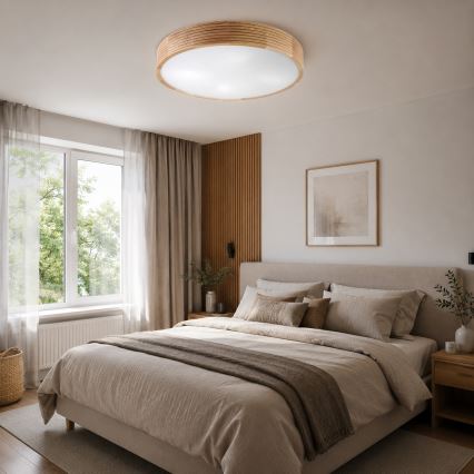 Brilagi - LED stropna svetilka CARVALHO MODERN 4xE27/60W/230V, hrast, premer 57,5 cm