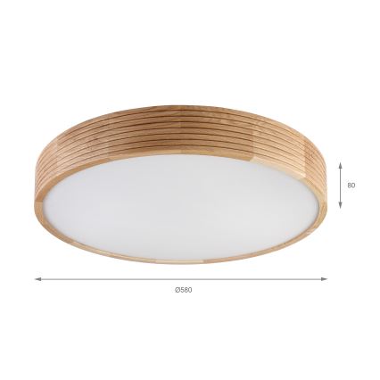 Brilagi - LED stropna svetilka CARVALHO MODERN 4xE27/60W/230V, hrast, premer 57,5 cm