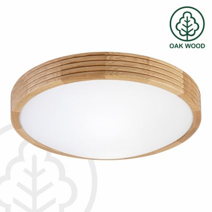 Brilagi - LED stropno svetilo CARVALHO MODERN SLIM 2xE27/60W/230V Ø 37,5 cm hrast