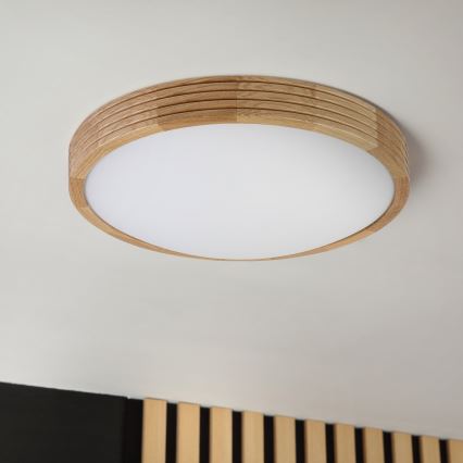 Brilagi - LED stropno svetilo CARVALHO MODERN SLIM 2xE27/60W/230V Ø 37,5 cm hrast